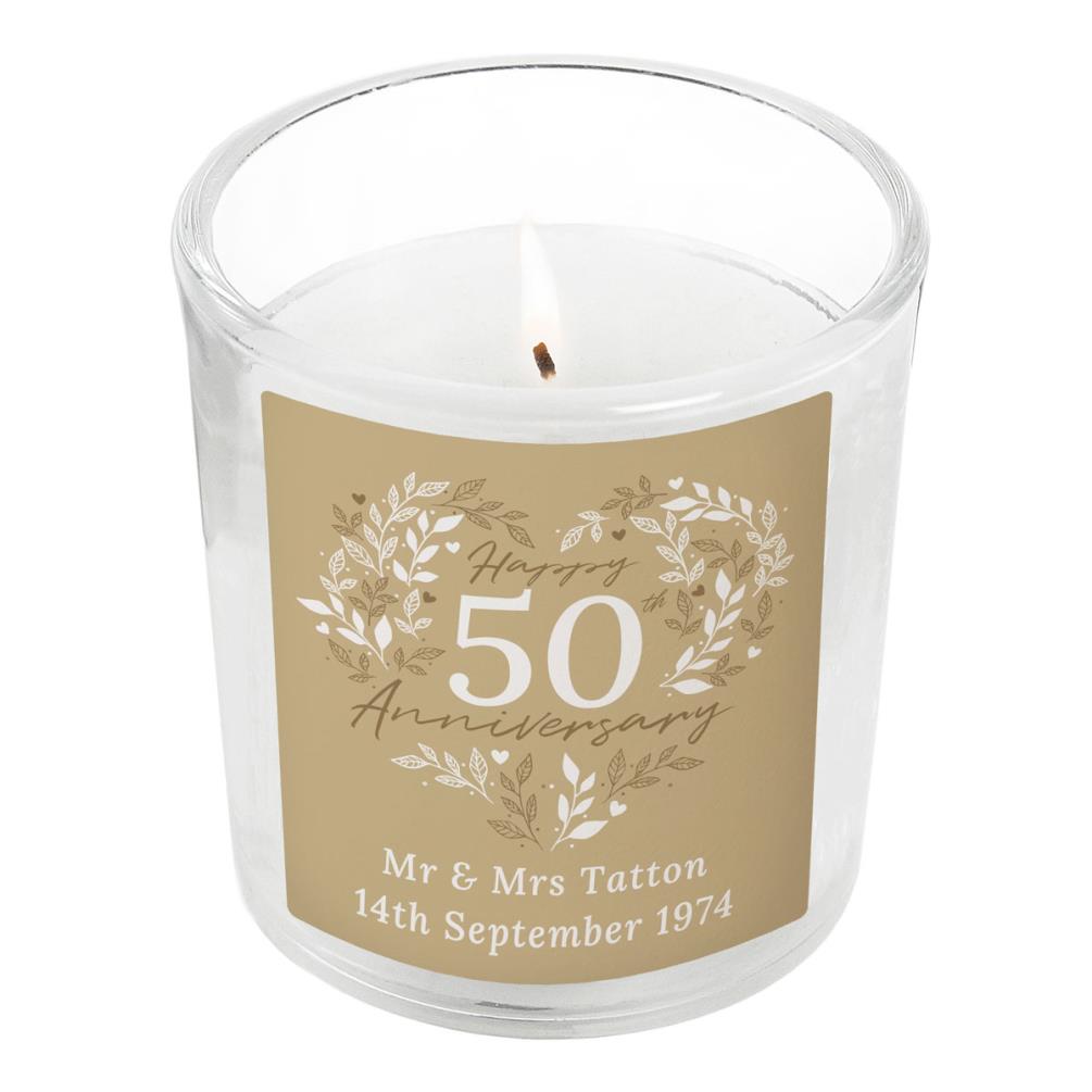 Personalised 50th Golden Wedding Anniversary Jar Candle £8.99